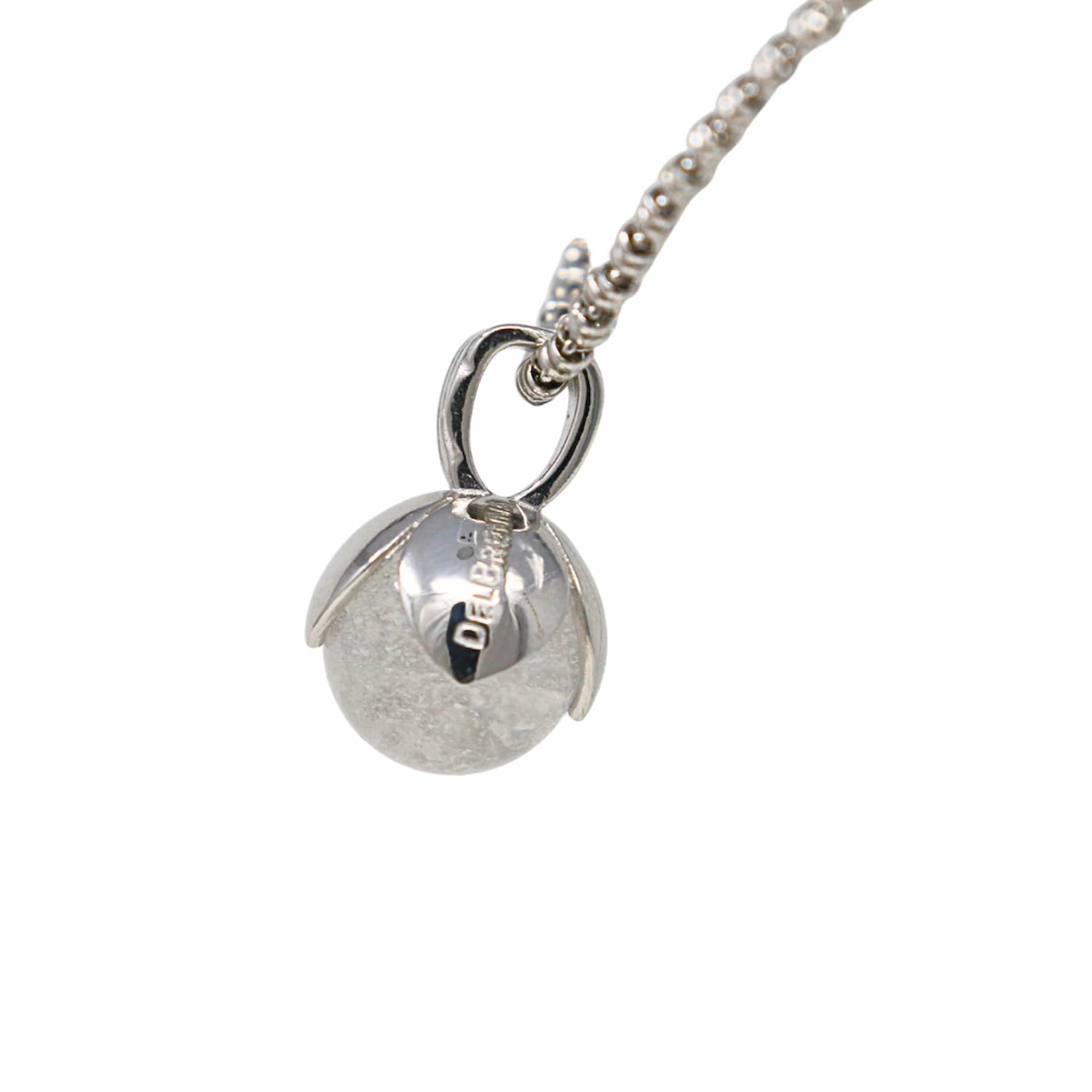 Magnolia Pendant in Silver with Crackle White Agate
