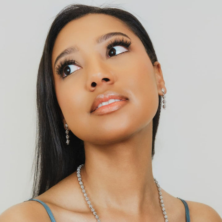 Links Caviar Earrings in Silver