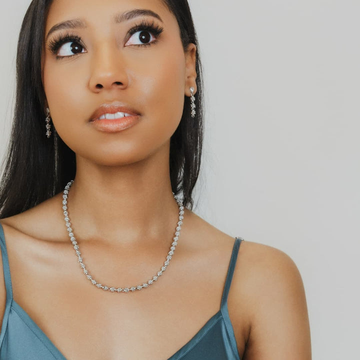 Links Caviar Necklace in Silver