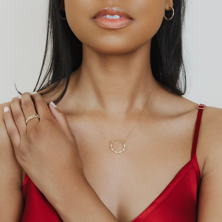 Whisper Ring in 14k Yellow Gold with Diamond Stations