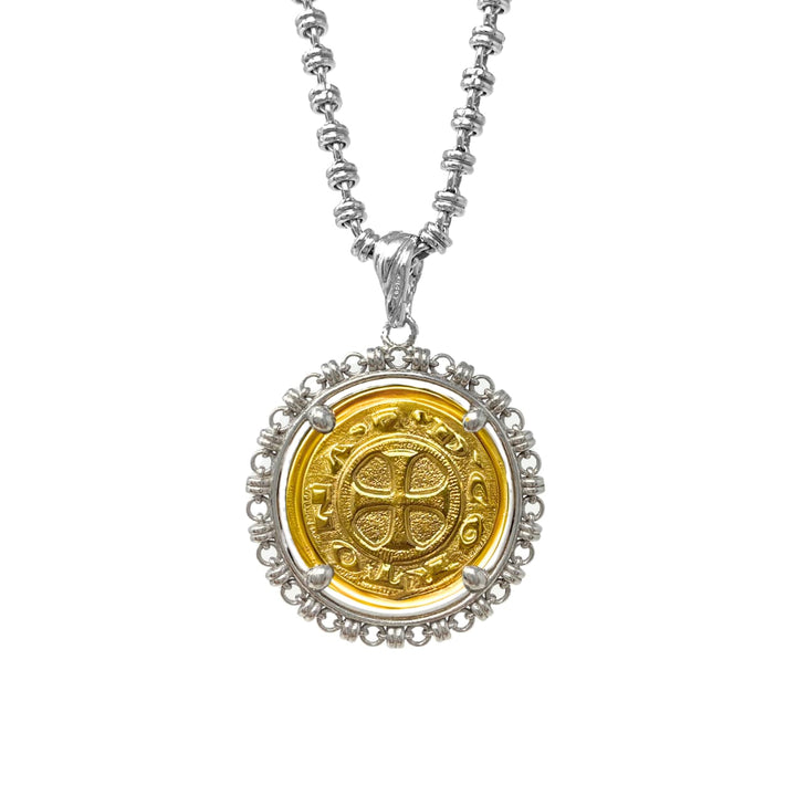 Filary Pendant in Silver with with Cortona Coin in Gold