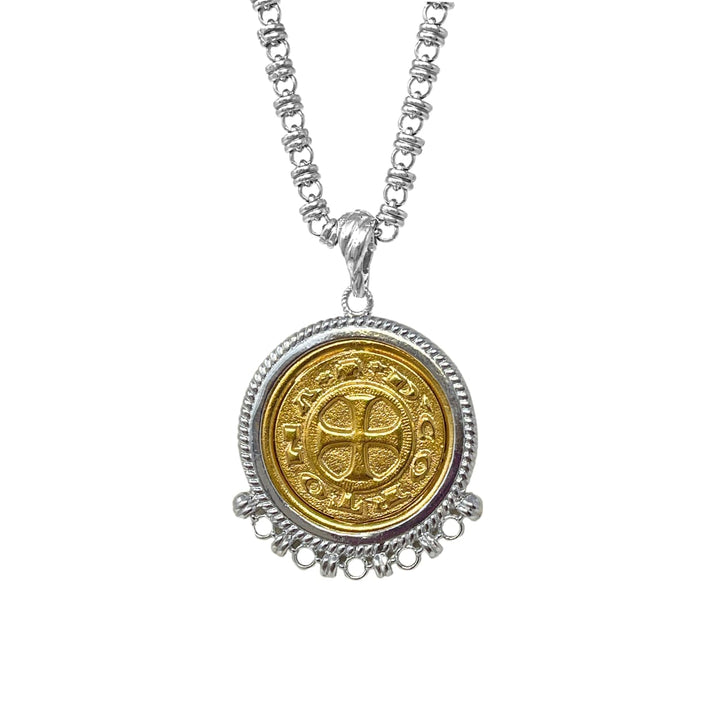 Demi Pendant in Silver with Cortona Coin in Gold