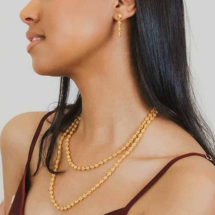 Links Caviar Earrings in Gold