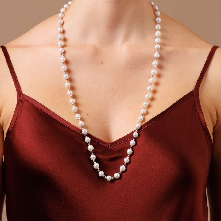 Freshwater Pearls Necklace in Silver