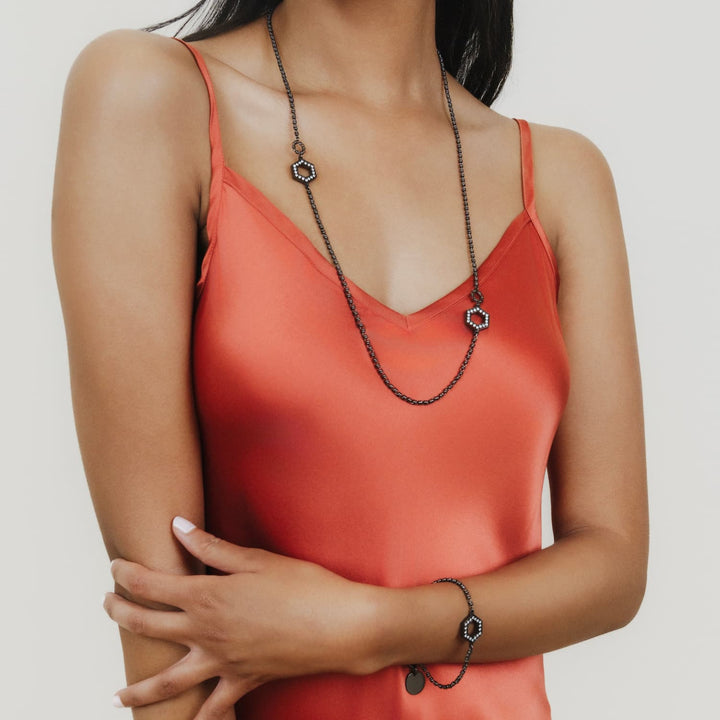 Super Deco Bracelet in Black With Pavé