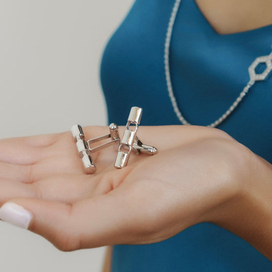 "Raise the Bar" Cylinders Cufflinks in Silver