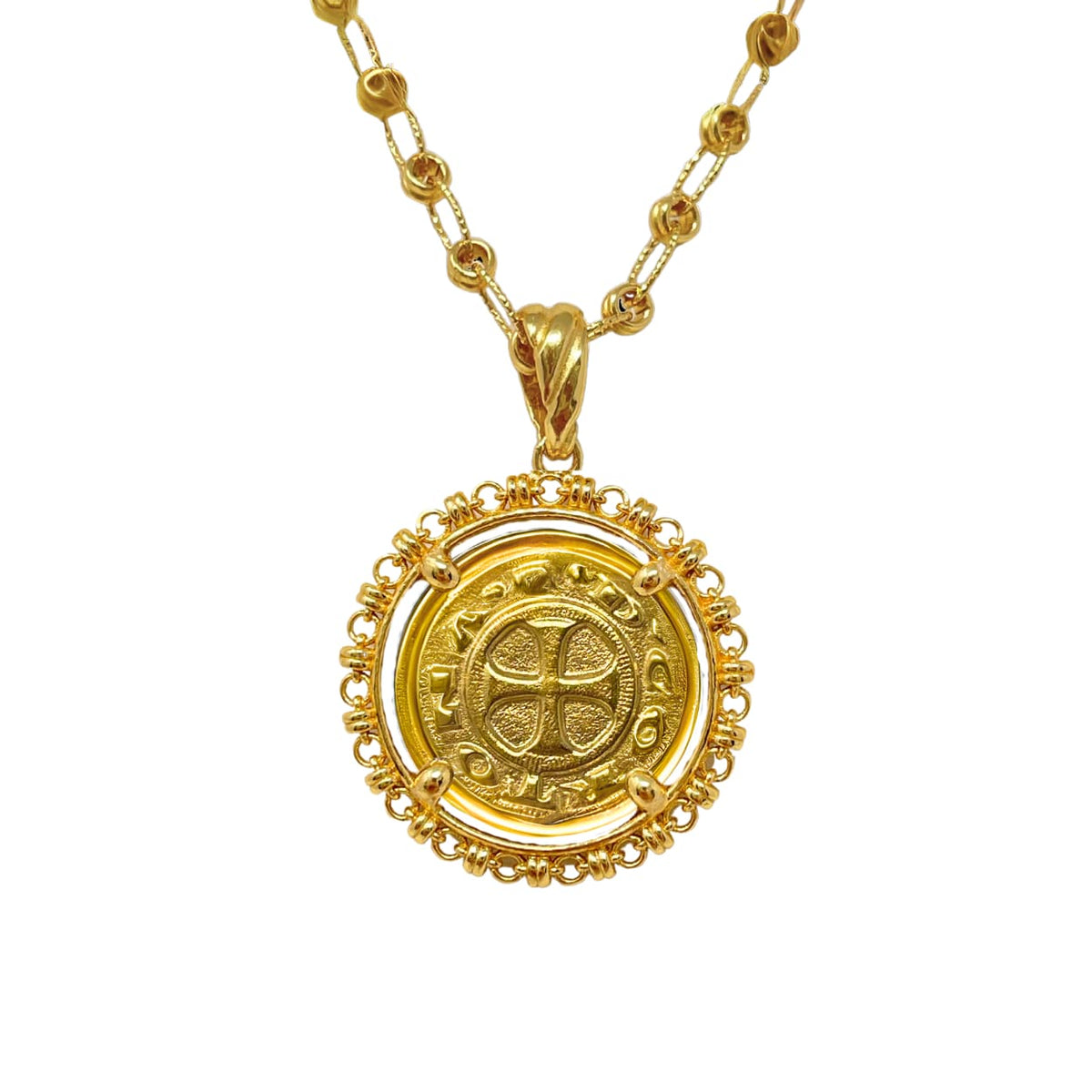 Filary Pendant in Gold with Cortona Coin in Gold