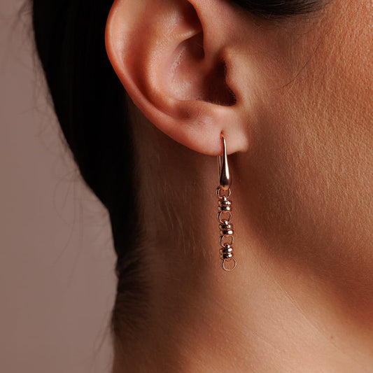 Links 5mm Earrings in Rose Gold, Short