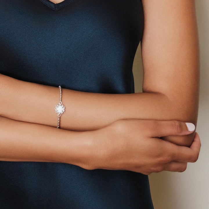 Gemma Bracelet in Silver with White Agate