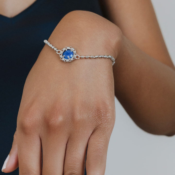 Gemma Bracelet in Silver with Lapis