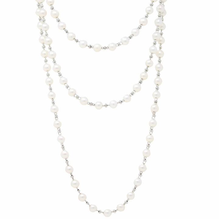 Bella Necklace with Pearls in Silver