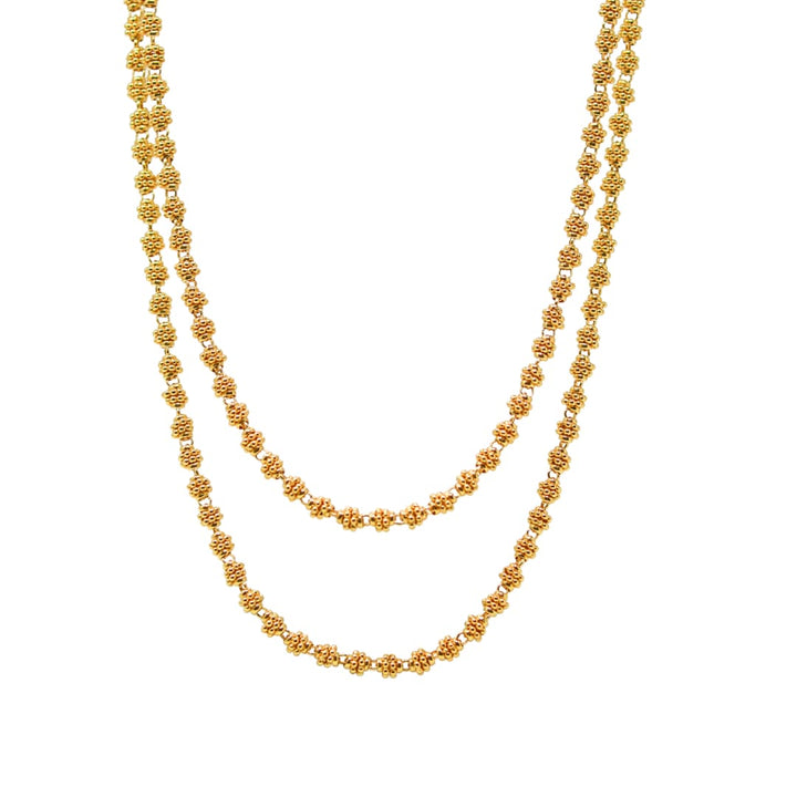 Links Caviar Necklace in Gold