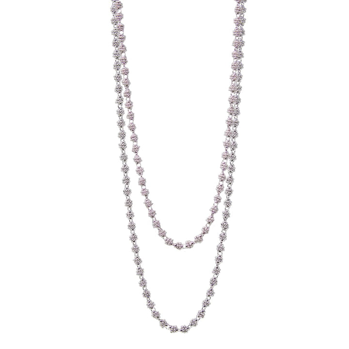 Links Caviar Necklace in Silver