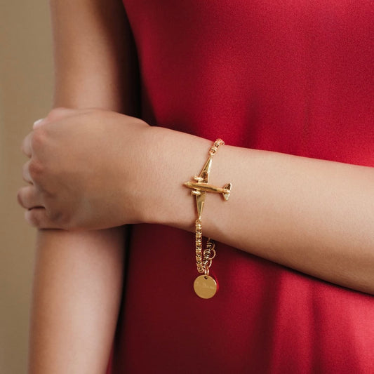 Airplane Bracelet in Gold