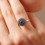 Wish Ring in 18K Rose Gold & White Gold with Blue Diamonds