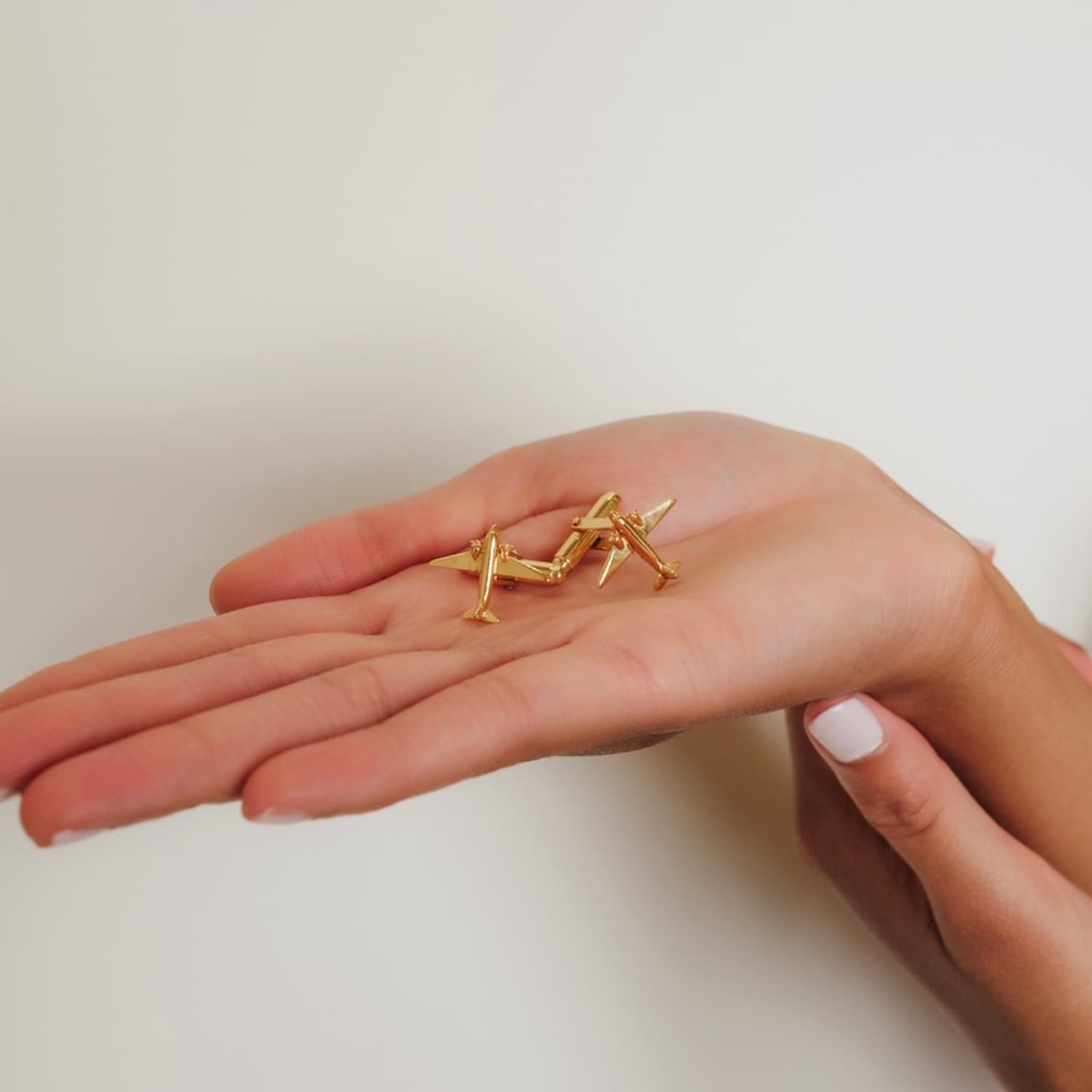 Airplane Cufflinks in Gold