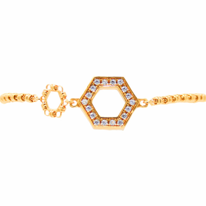 Super Deco Bracelet in Gold With Pavé
