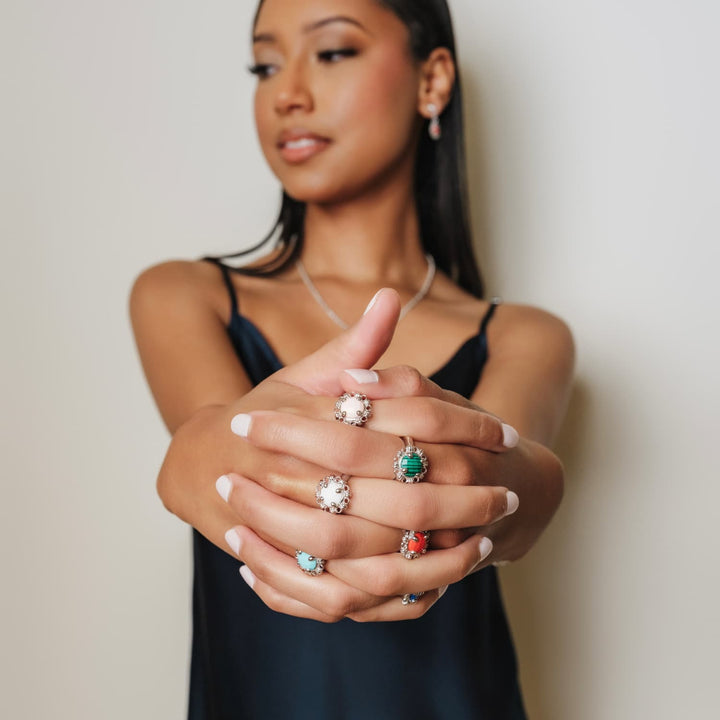 Gemma Ring in Silver with Turquoise