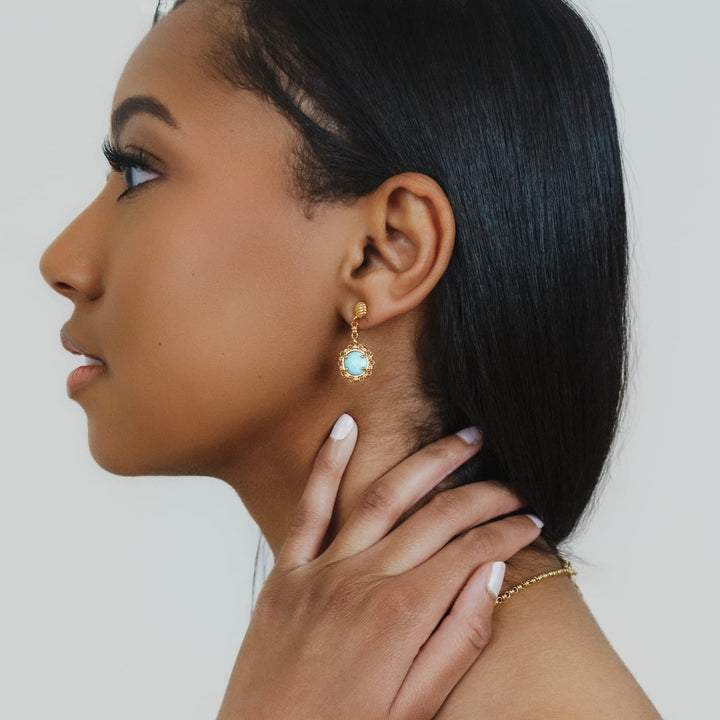 Gemma Earrings in Gold with Turquoise
