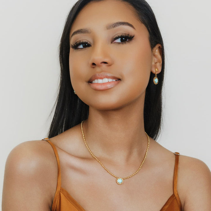 Gemma Necklace in Gold with Turquoise