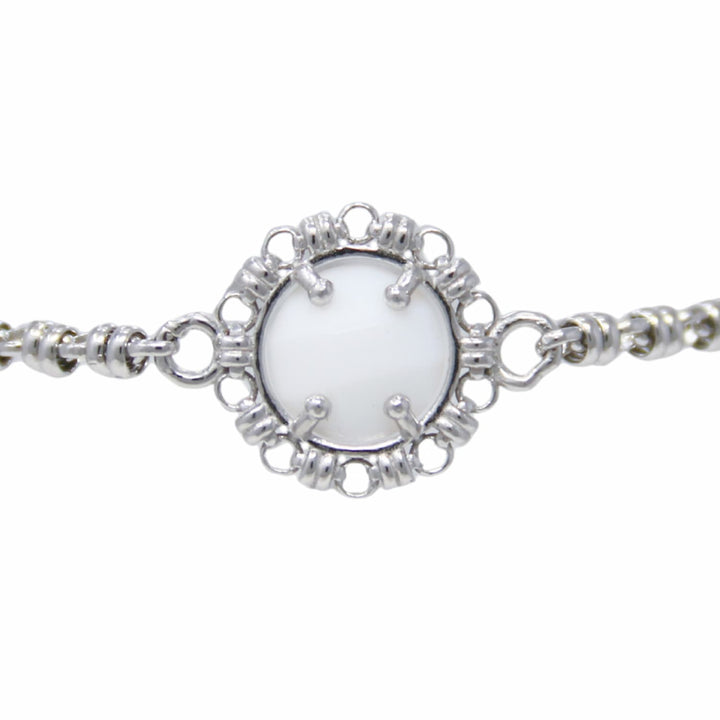 Gemma Bracelet in Silver with White Agate