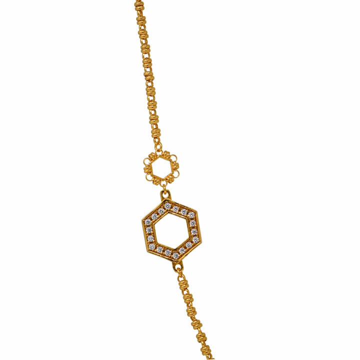 Super Deco Necklace in Gold With Pavé