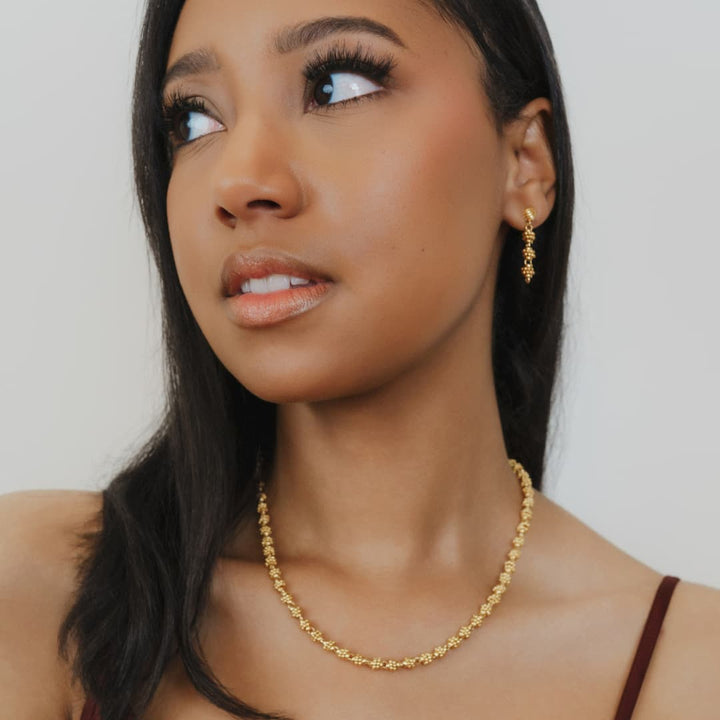 Links Caviar Necklace in Gold