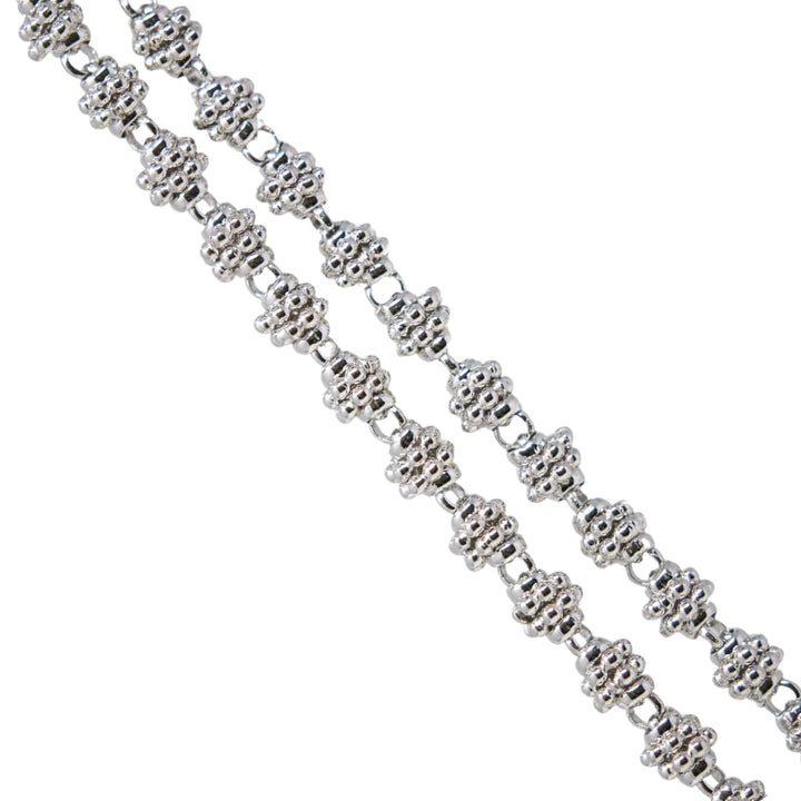 Links Caviar Necklace in Silver