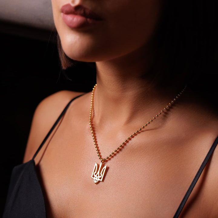 Trident Necklace in Gold