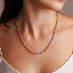 Links 3mm Necklace in Rose Gold