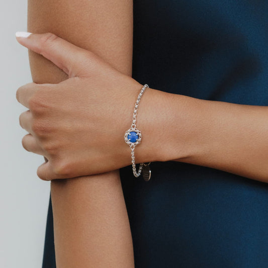 Gemma Bracelet in Silver with Lapis