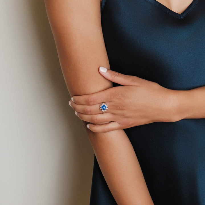 Gemma Ring in Silver with Lapis
