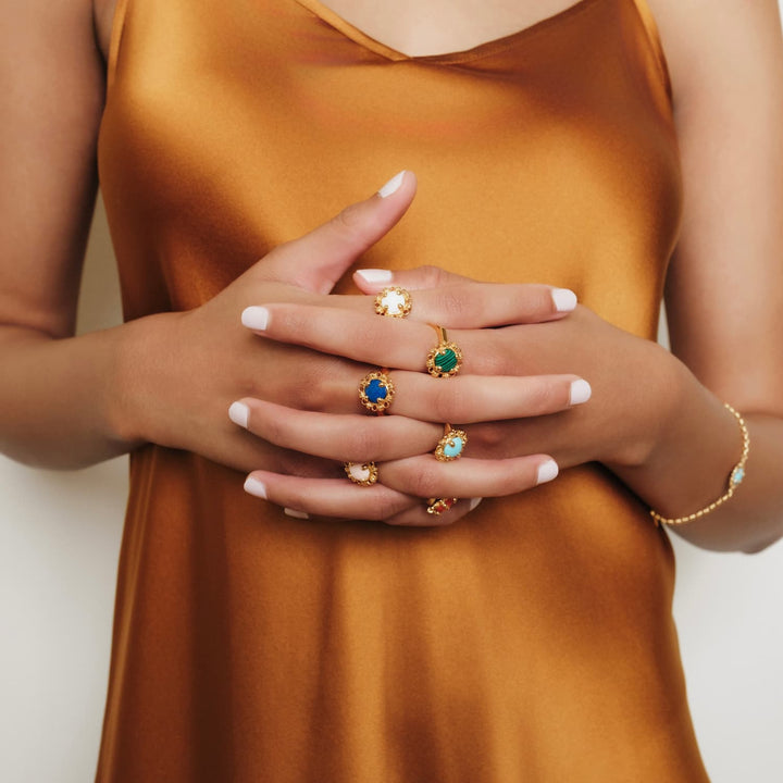 Gemma Ring in Gold with Lapis