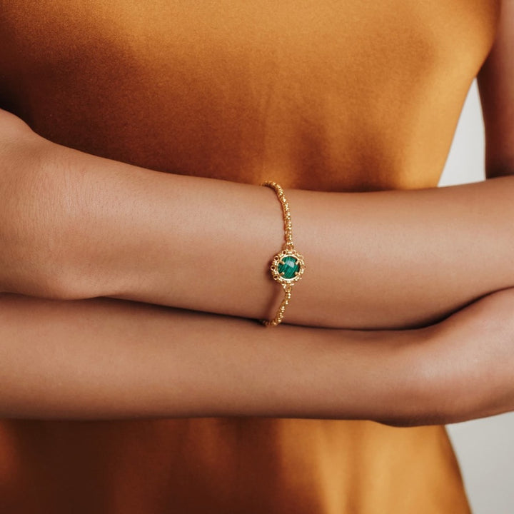 Gemma Bracelet in Gold with Malachite