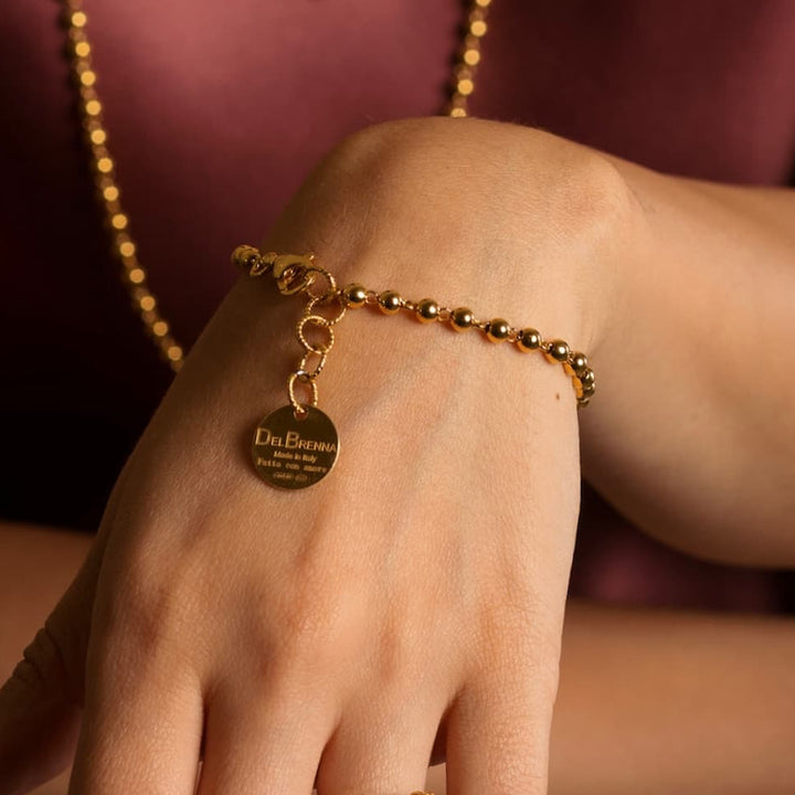 Beads 3mm Bracelet in Gold