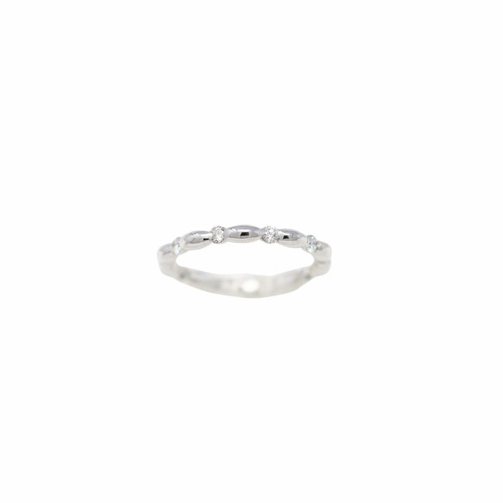 Whisper Ring in 14k White Gold with Diamond Stations