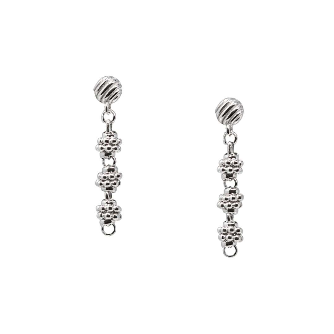 Links Caviar Earrings in Silver