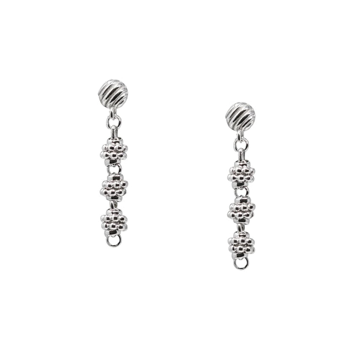 Links Caviar Earrings in Silver