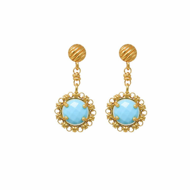 Gemma Earrings in Gold with Turquoise