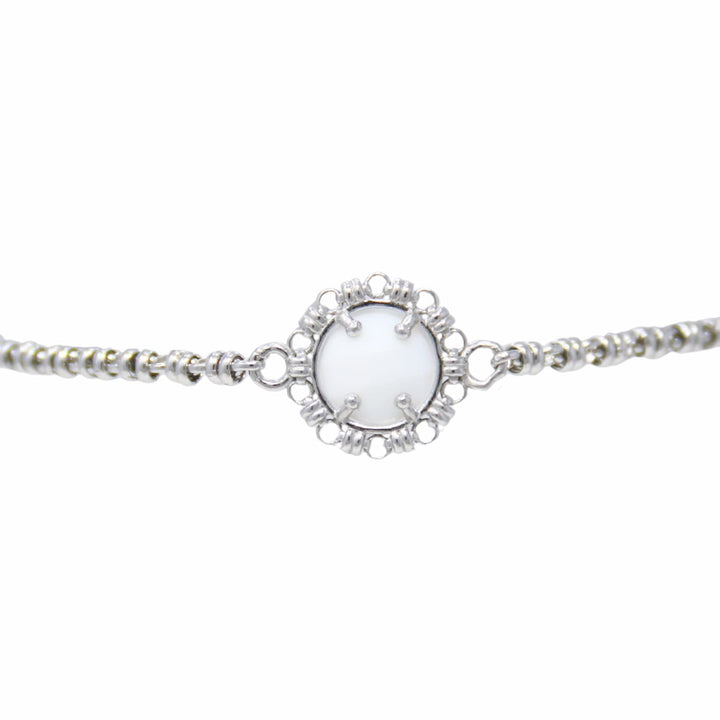 Gemma Bracelet in Silver with White Agate