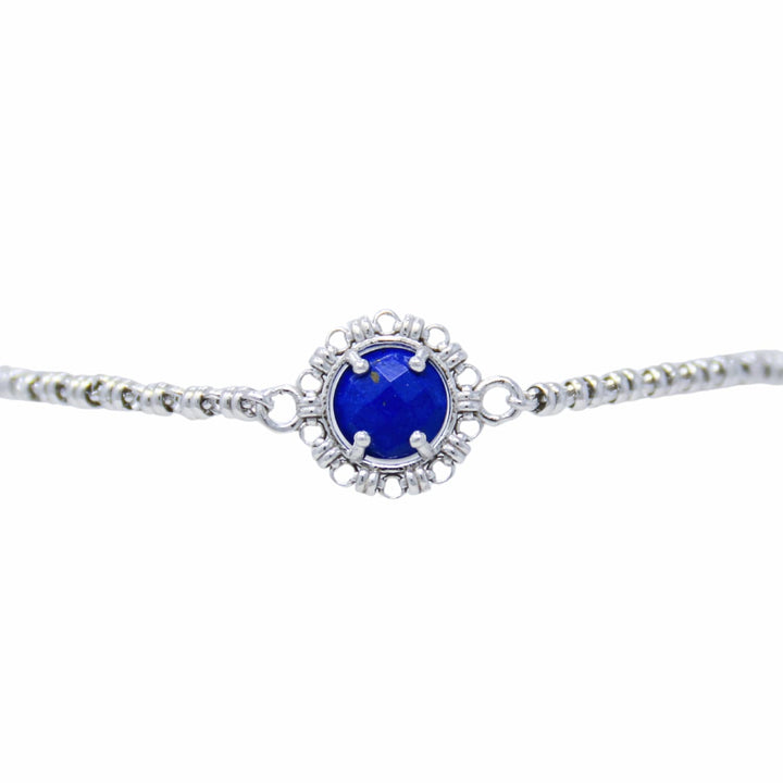 Gemma Bracelet in Silver with Lapis