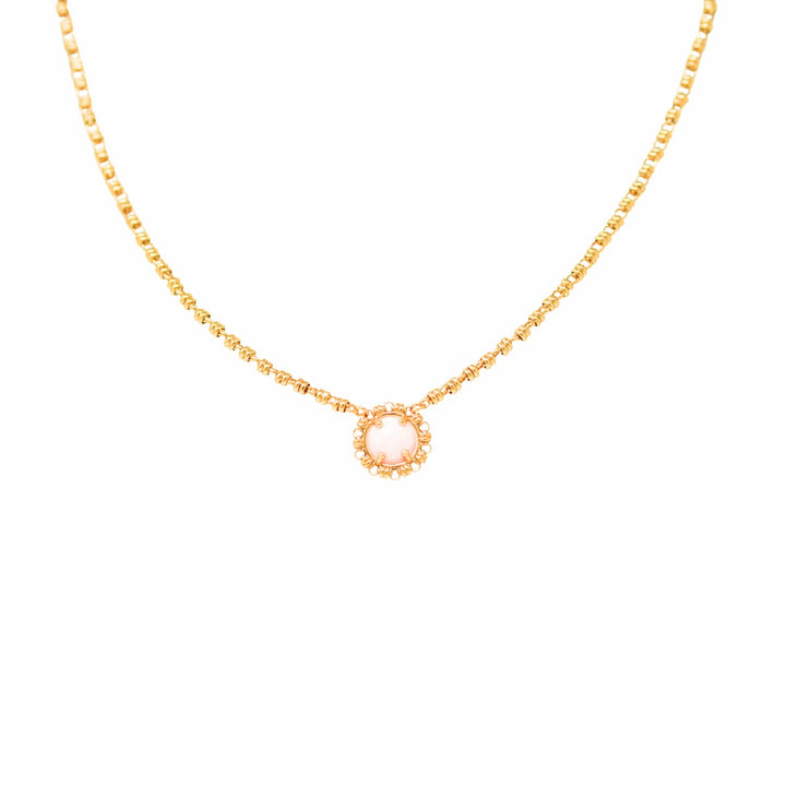 Gemma Necklace in Gold with Pink Coral