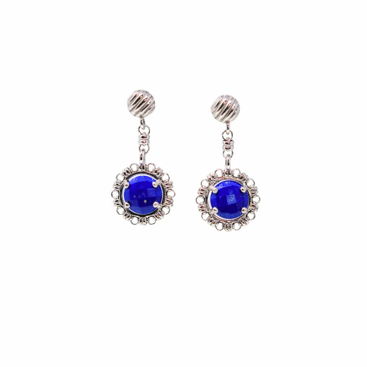 Gemma Earrings in Silver with Lapis