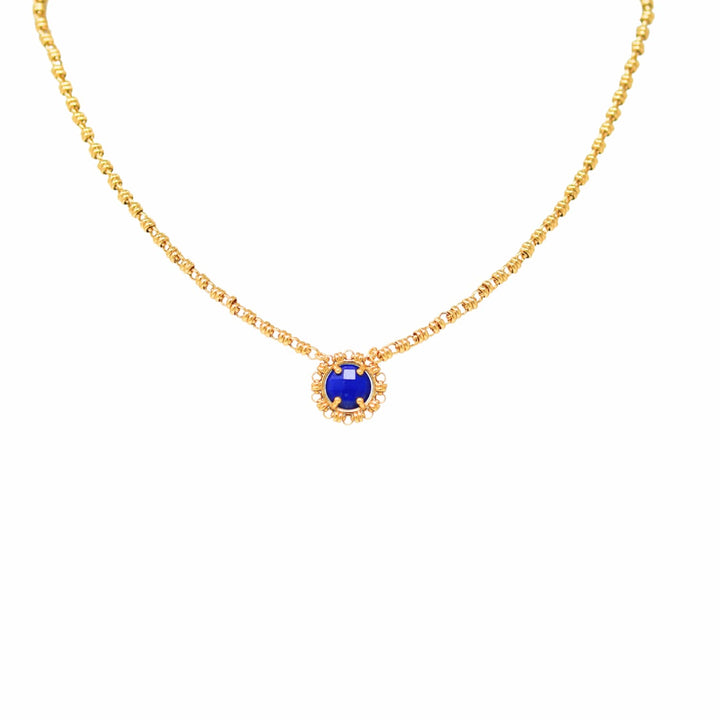 Gemma Necklace in Gold with Lapis