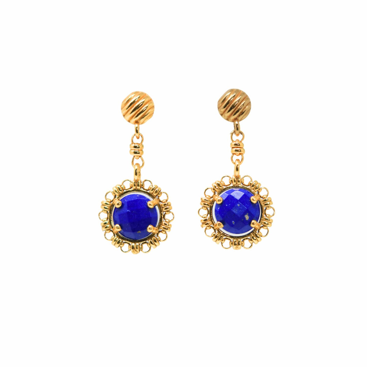 Gemma Earrings in Gold with Lapis