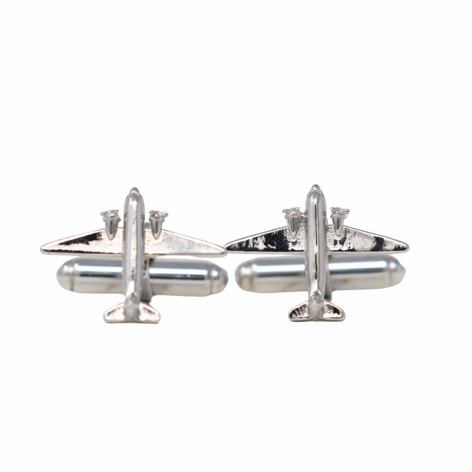 Airplane Cufflinks in Silver