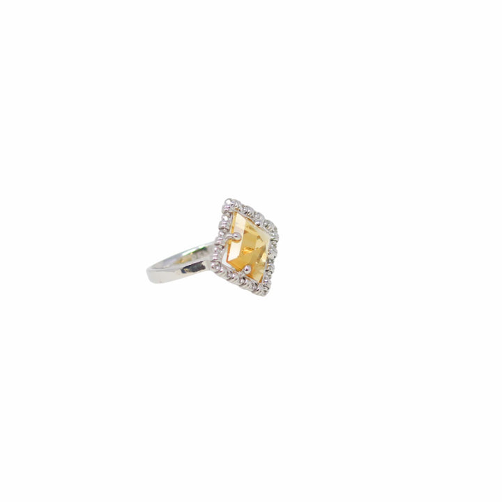 Quadra Ring in Silver with Citrine, Small