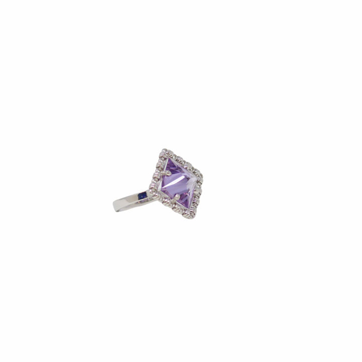 Quadra Ring in Silver with Amethyst, Small