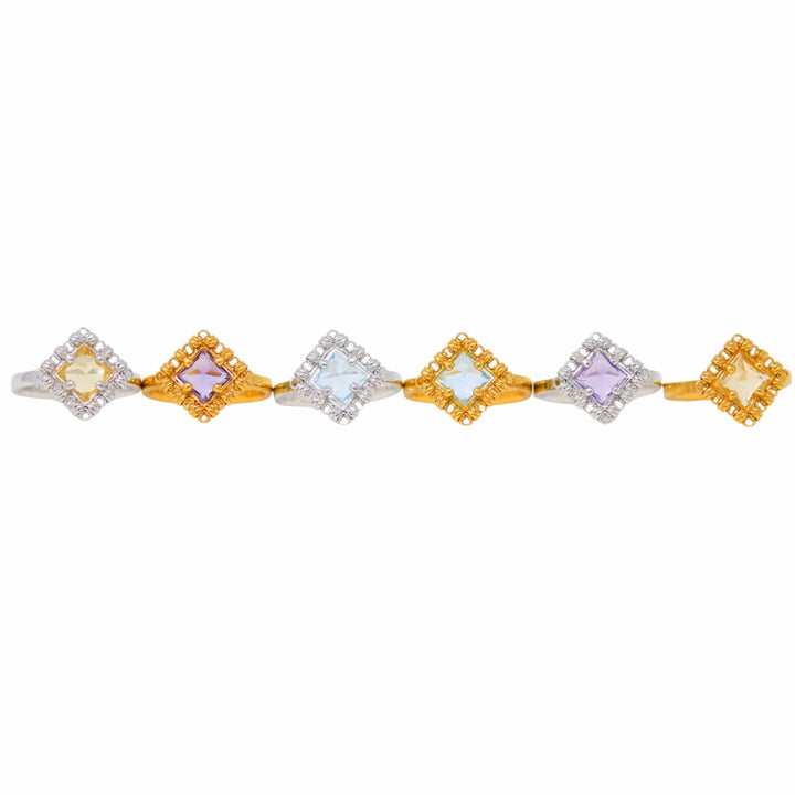 Quadra Ring in Silver with Citrine, Small