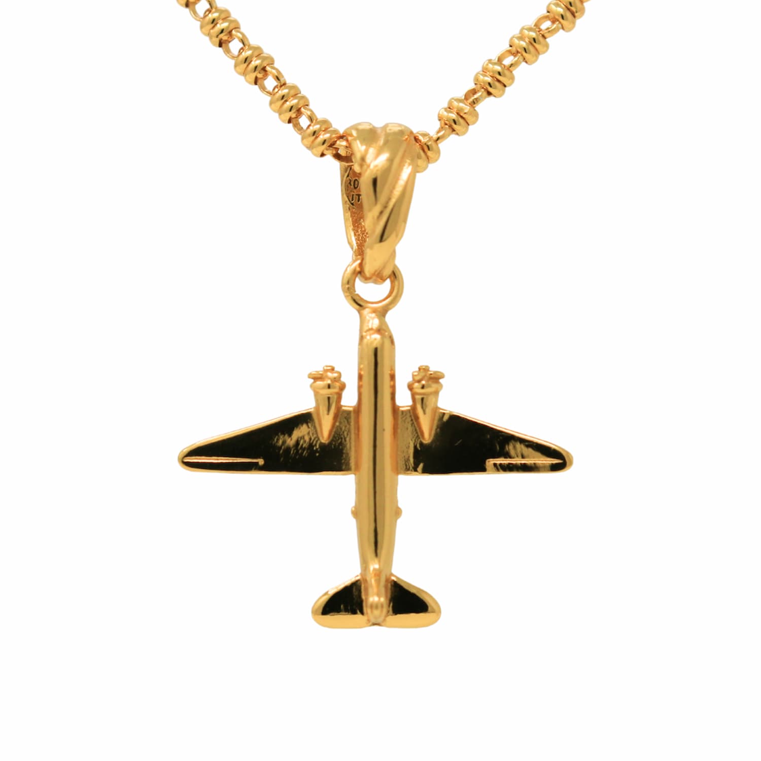 Airplane Pendant in Gold